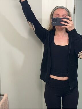 Burberry Black Hoodie with Beige Label